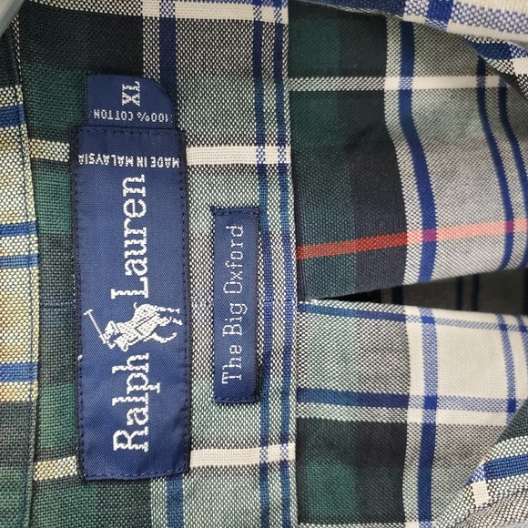 RALPH LAUREN Men XL blue & gray button up Plaid Shirt - Picture 3 of 4